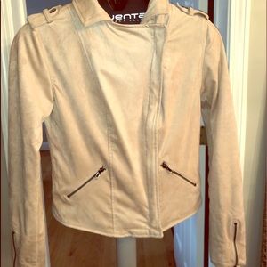 Pink faux suede jacket